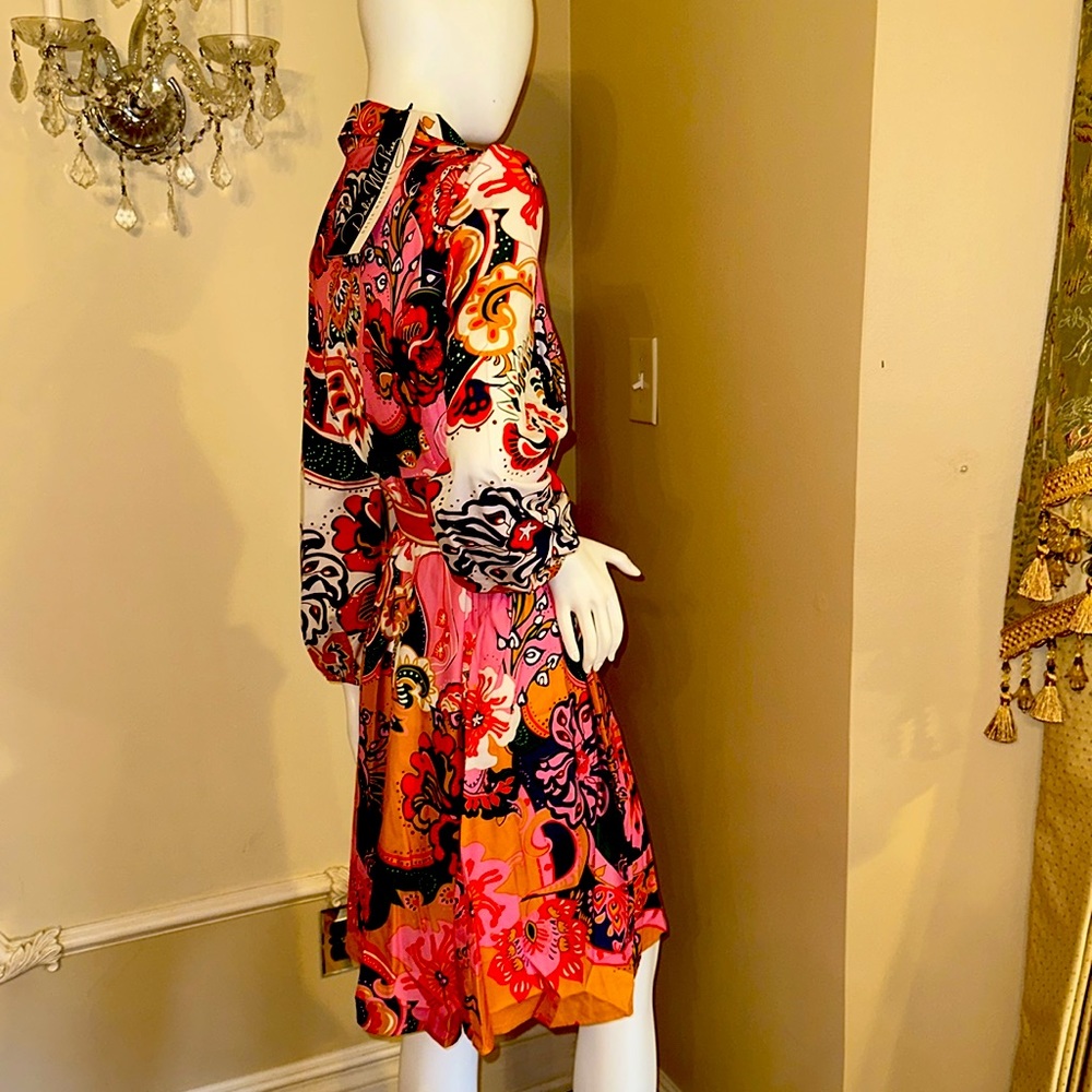 Dalia MacPhee Floral Shirtdress Shirt Style A-Line Dress Size S - Picture 5 of 14